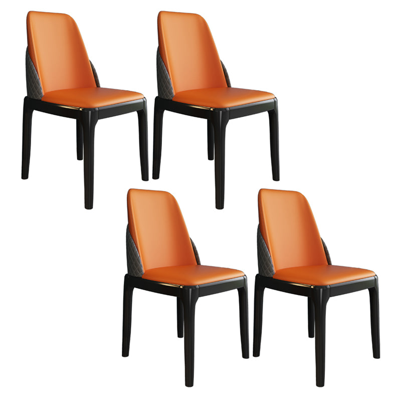 Chaises de style nordique Polyuréthane Parsons Chaise de salle à manger avec des jambes en bois pour la cuisine