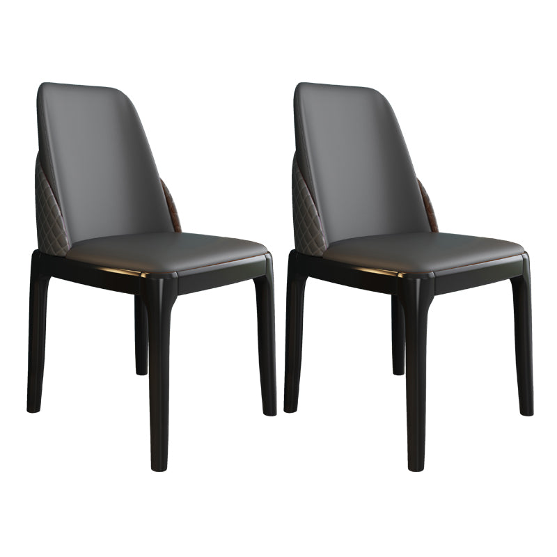 Chaises de style nordique Polyuréthane Parsons Chaise de salle à manger avec des jambes en bois pour la cuisine