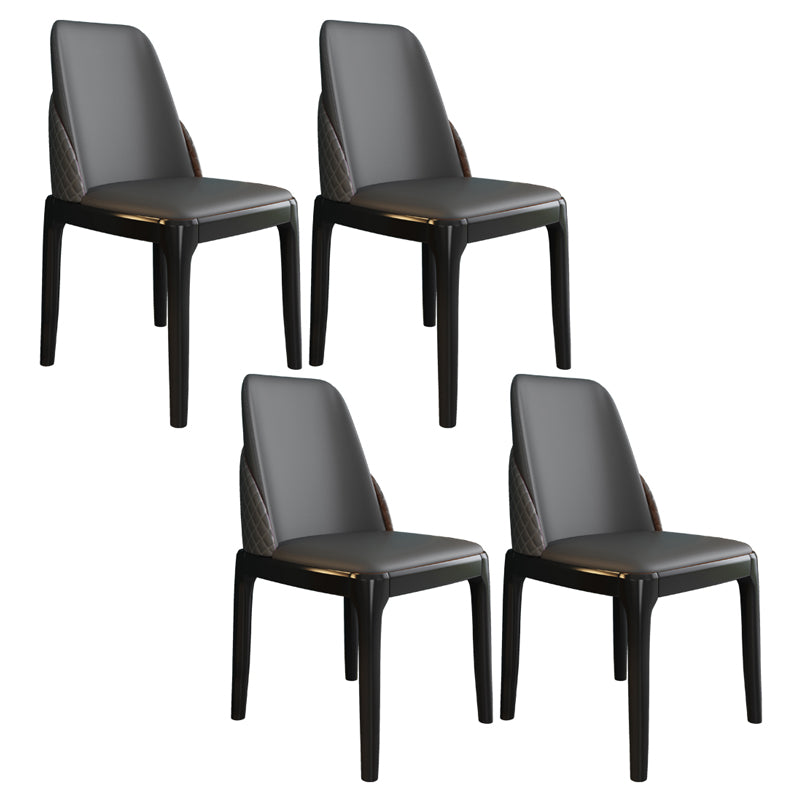 Chaises de style nordique Polyuréthane Parsons Chaise de salle à manger avec des jambes en bois pour la cuisine