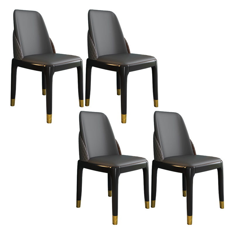 Chaises de style nordique Polyuréthane Parsons Chaise de salle à manger avec des jambes en bois pour la cuisine