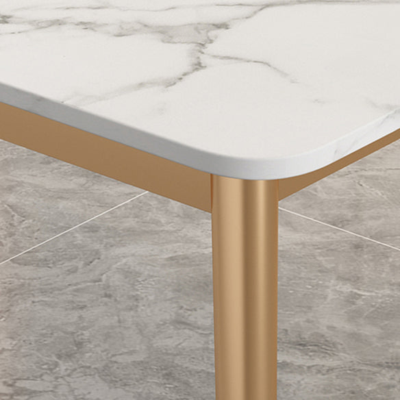 Modern Sintered Stone Top Standard Dining Set White Kitchen Dining Set with 4 Legs Table