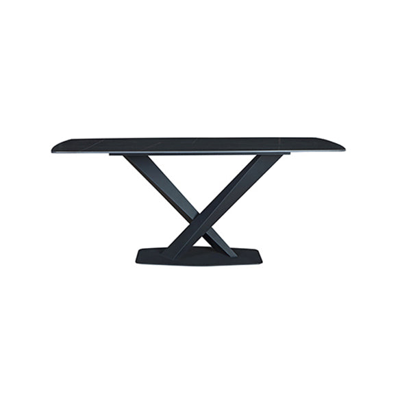 Minimalist Sintered Stone Dining Room Set Fixed Dining Set with Rectangle Table for Home Use