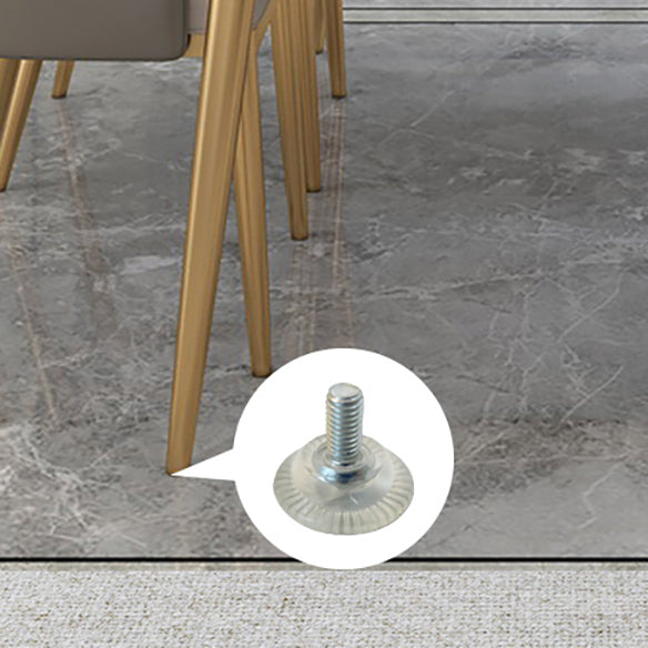 Scandinavian Style Sintered Stone Dining Table Set White Rectangle Home Use Dining Set