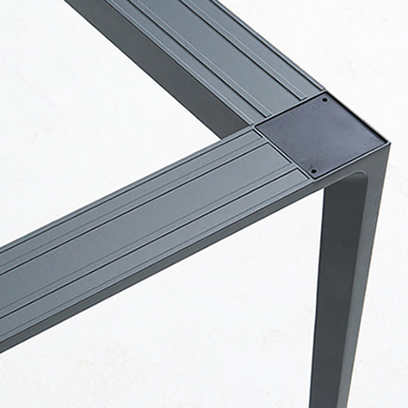 Standard Sintered Stone Top Dining Set with 4 Black Metallic Legs for Dining Furniture