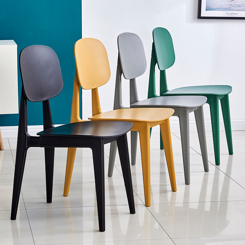 Contemporary Style Plastic Dining Chairs Multicolor Open Back Side Chair