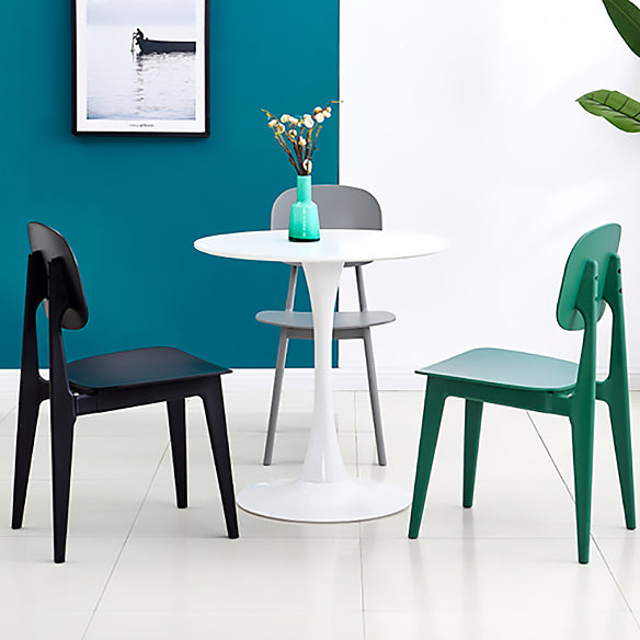 Contemporary Style Plastic Dining Chairs Multicolor Open Back Side Chair