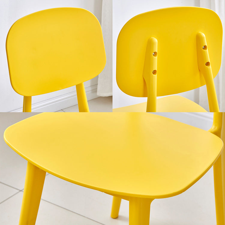 Chaises de salle à manger en plastique de style contemporain, chaise latérale arrière ouverte multicolore