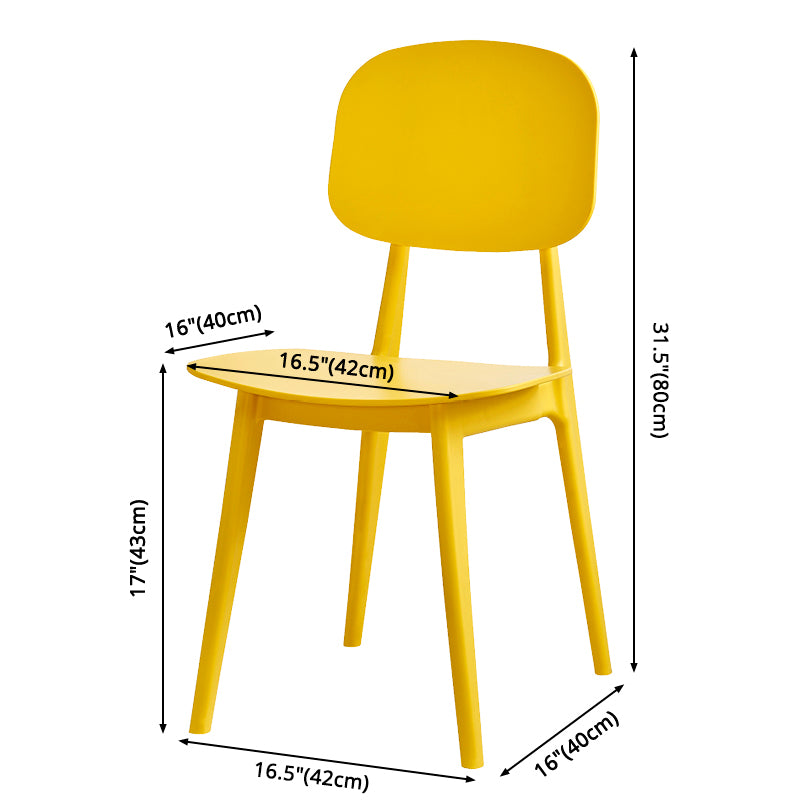 Contemporary Style Plastic Dining Chairs Multicolor Open Back Side Chair