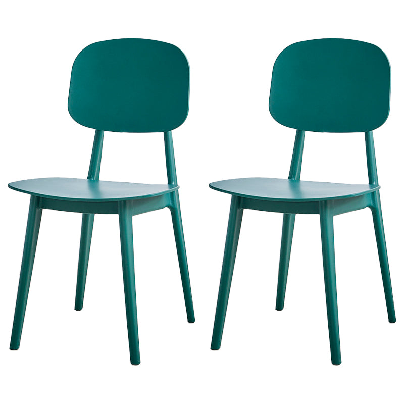 Contemporary Style Plastic Dining Chairs Multicolor Open Back Side Chair