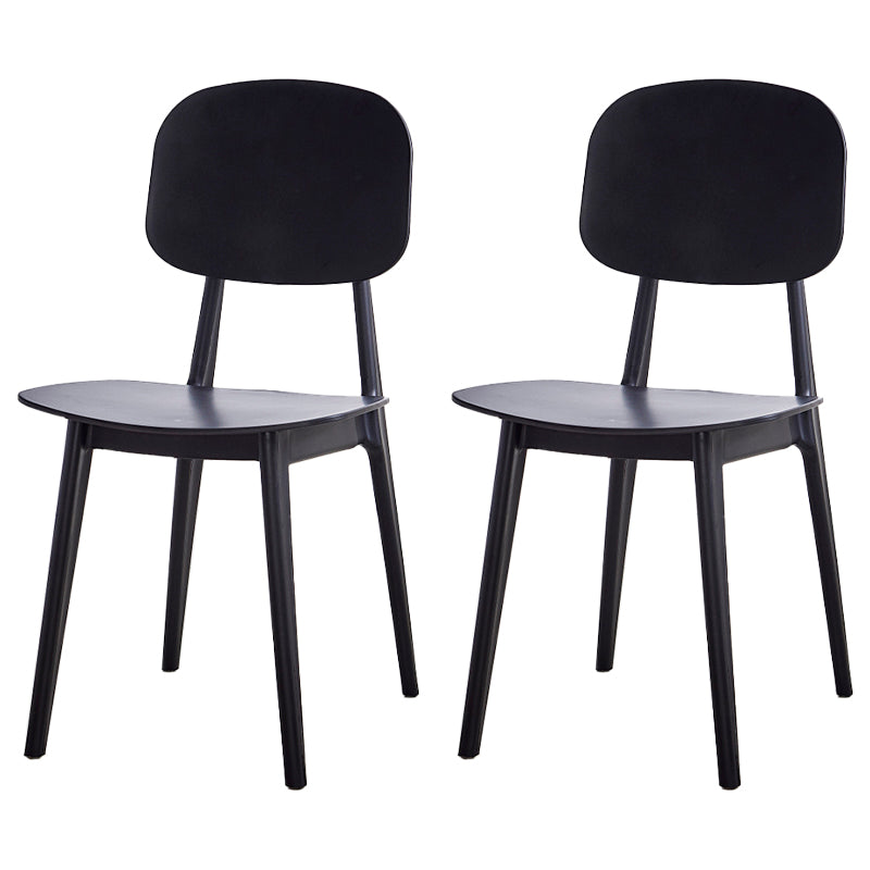 Contemporary Style Plastic Dining Chairs Multicolor Open Back Side Chair
