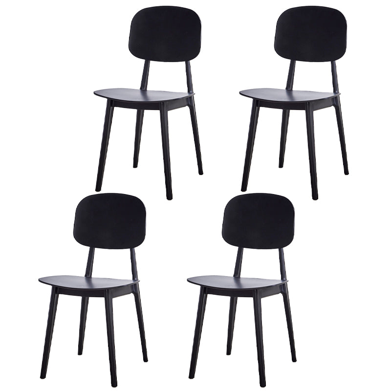 Contemporary Style Plastic Dining Chairs Multicolor Open Back Side Chair