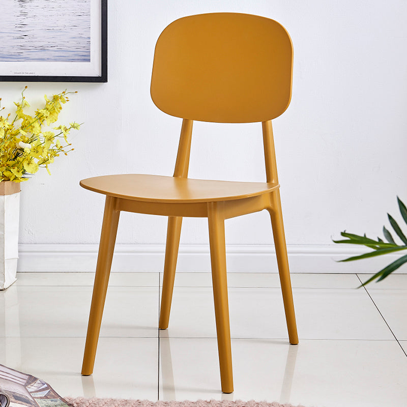 Contemporary Style Plastic Dining Chairs Multicolor Open Back Side Chair