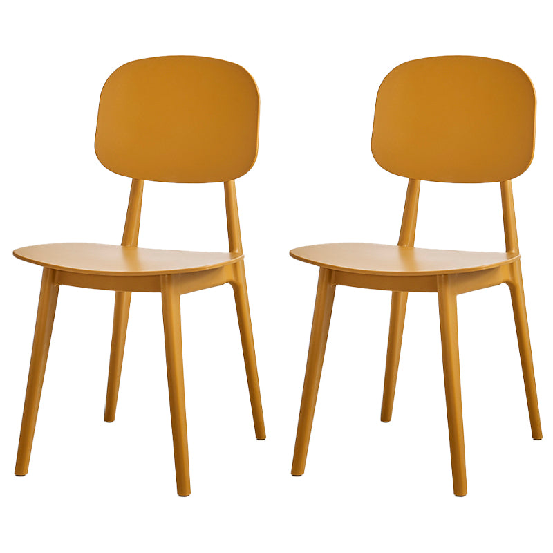 Contemporary Style Plastic Dining Chairs Multicolor Open Back Side Chair