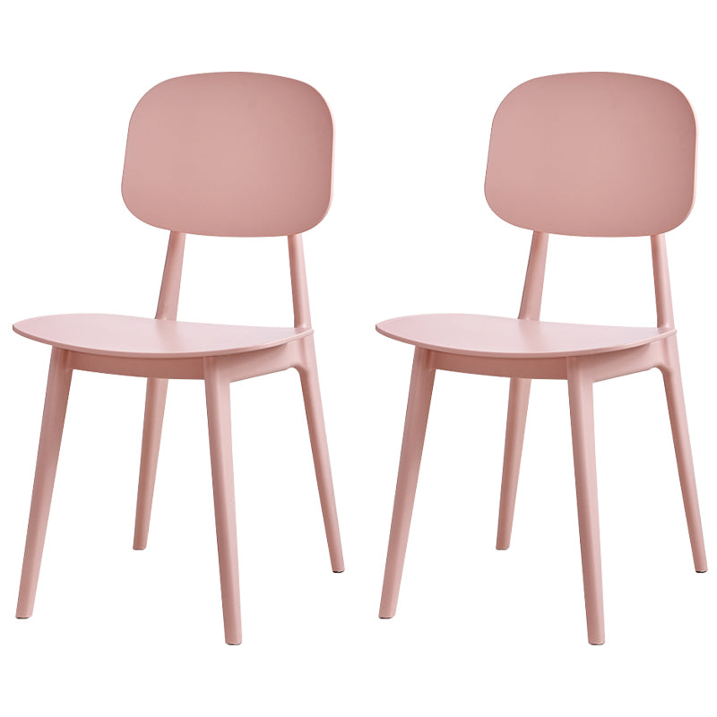 Contemporary Style Plastic Dining Chairs Multicolor Open Back Side Chair