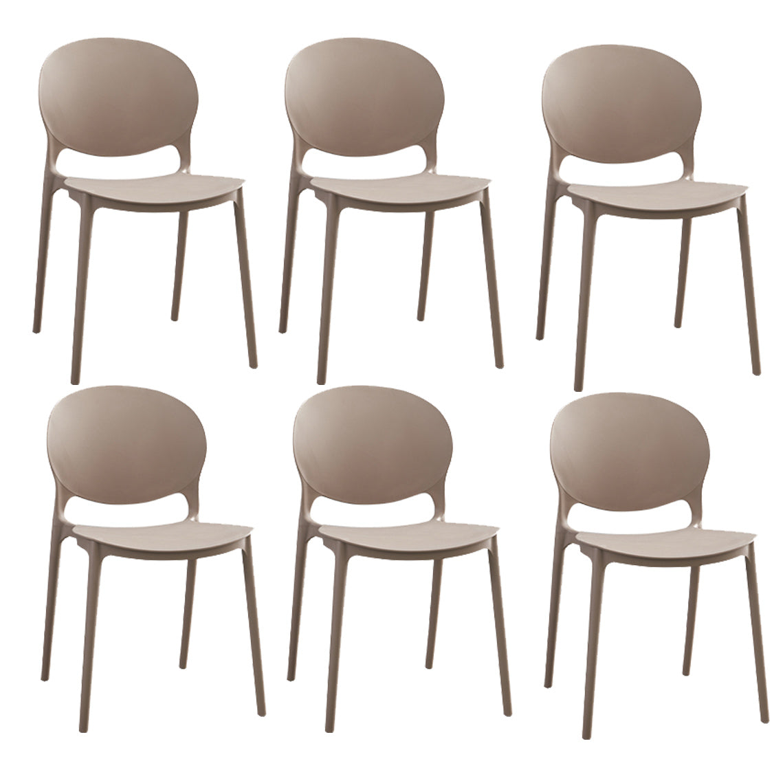 Plastic Indoor Chair 32''H Open Back Dining Side Chair for Restaurant Bedroom