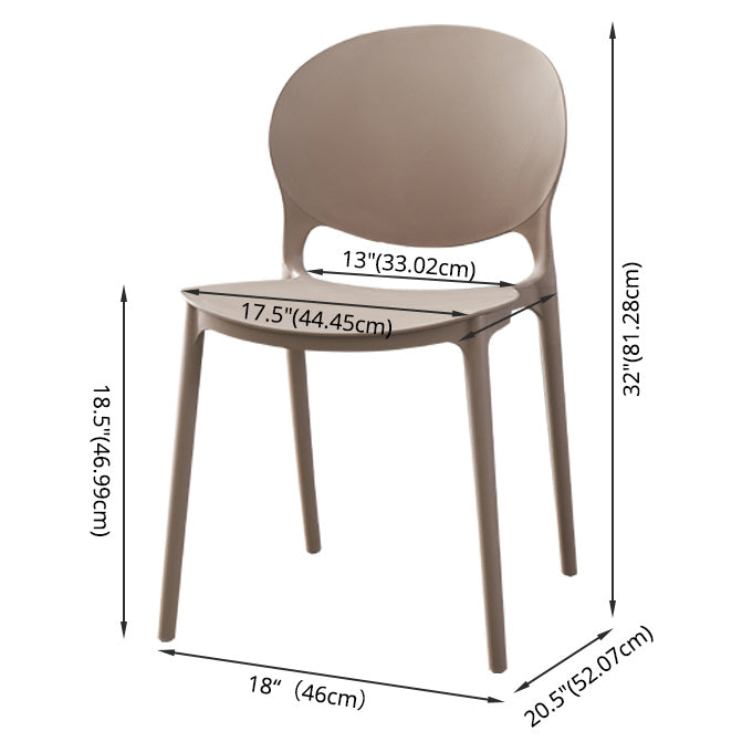 Plastic Indoor Chair 32''H Open Back Dining Side Chair for Restaurant Bedroom