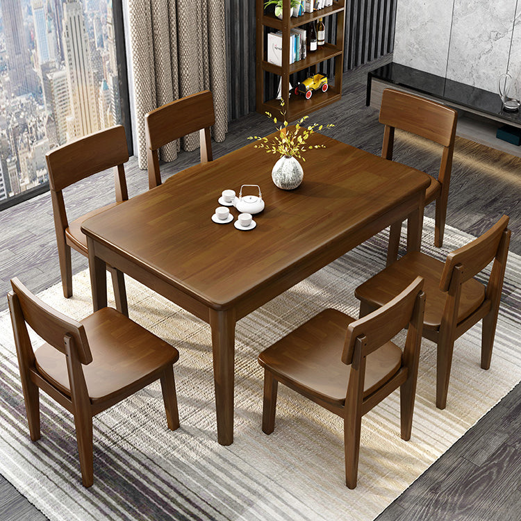 Traditional Style Standard Height Solid Wood Dining Table Rectangle Dining Room Set For Home