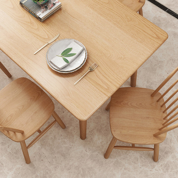 Modern Solid Wood Standard Dining Set Natural for Kitchen Dining Set with 4 Legs Base