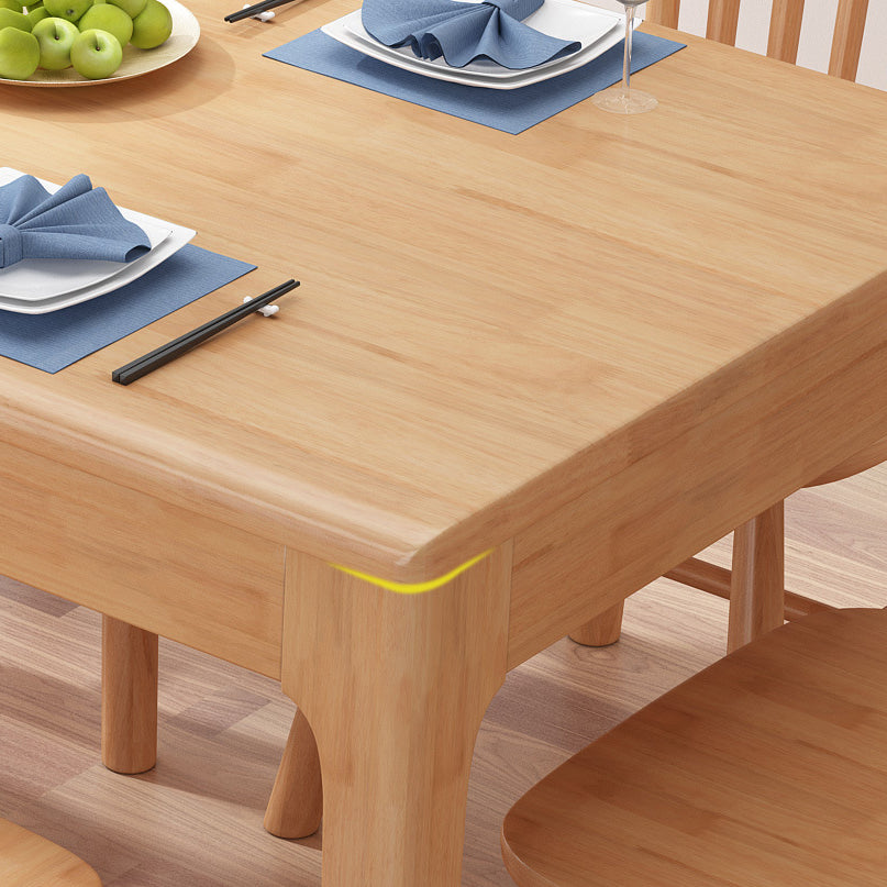Ensemble de restauration standard marron minimaliste Ensemble de restauration en bois massif avec table de 4 jambes