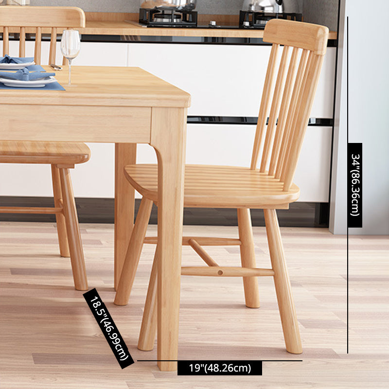 Ensemble de restauration standard marron minimaliste Ensemble de restauration en bois massif avec table de 4 jambes