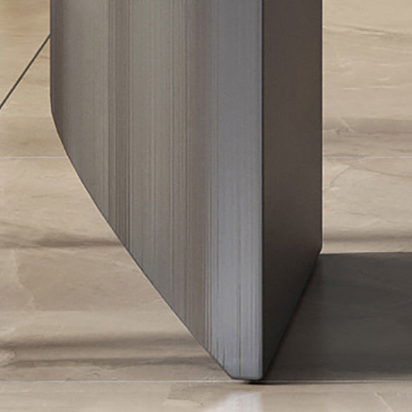 Modern Sintered Stone Top for Kitchen Dining Set Rectangle Standard Dining Set in White