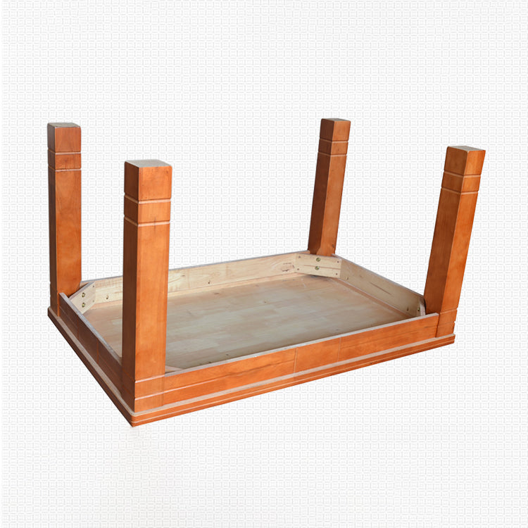 Traditional Solid Wood Rectangle Shape Dining Furniture 4 Wood Legs Table Formal for Home