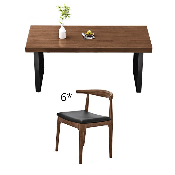 Industrial Style Solid Wood Top Dining Table Sets with 4 Legs Table Dining Table Furniture