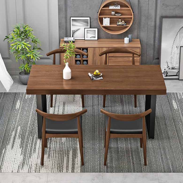 Industrial Style Solid Wood Top Dining Table Sets with 4 Legs Table Dining Table Furniture