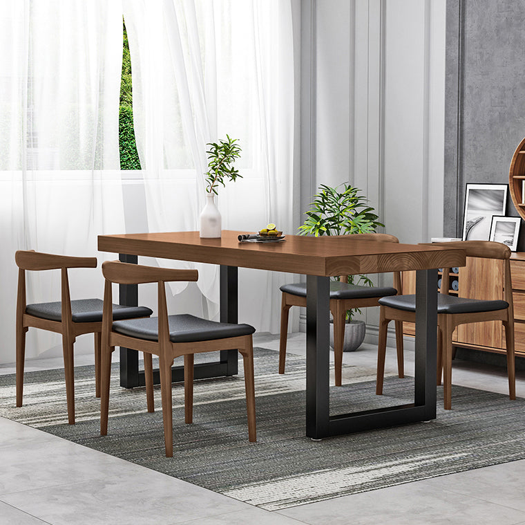 Industrial Style Solid Wood Top Dining Table Sets with 4 Legs Table Dining Table Furniture