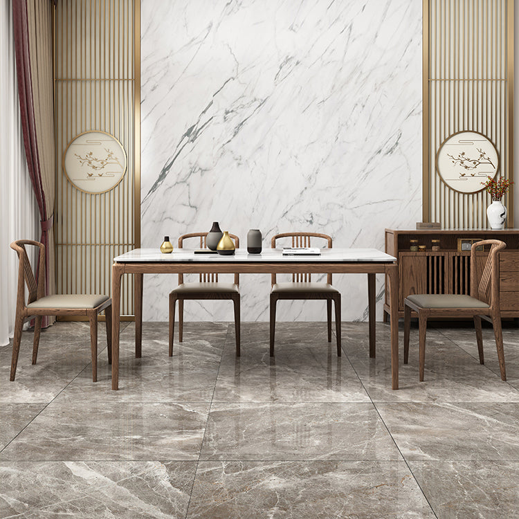 Traditional Kitchen Dining Room Set with Rectangle Top and Solid Wood Legs Dining Furniture