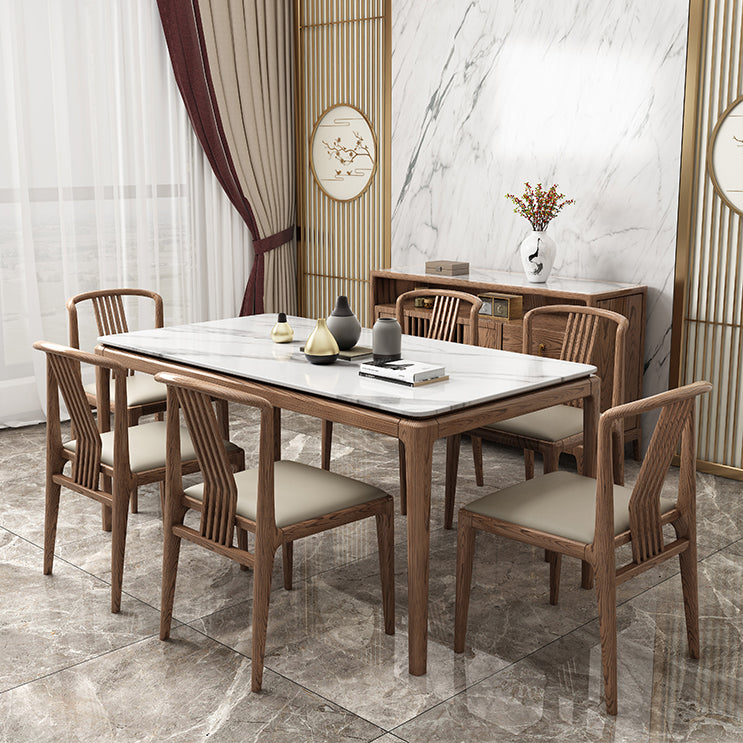Traditional Kitchen Dining Room Set with Rectangle Top and Solid Wood Legs Dining Furniture