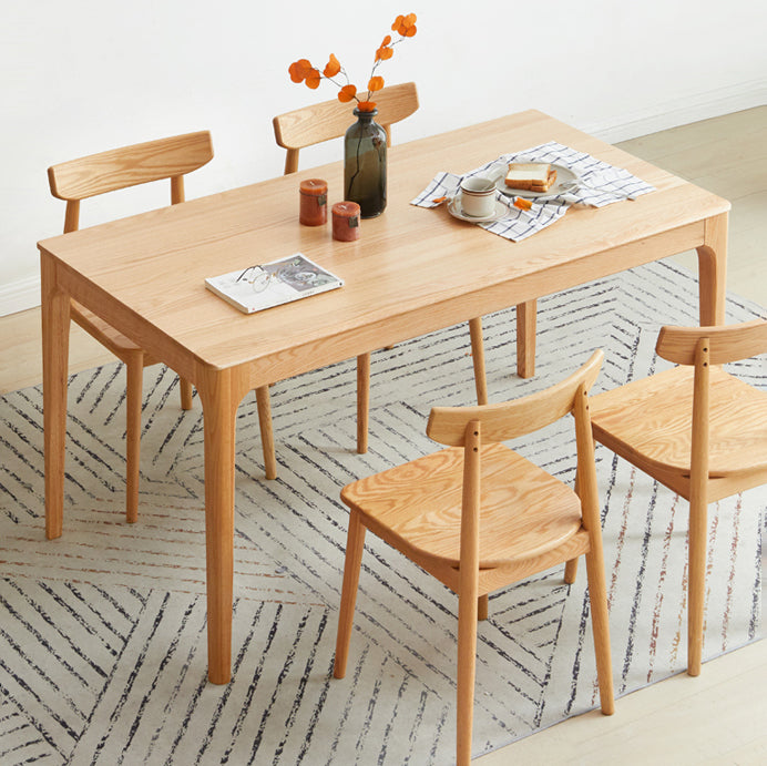 Table à manger de style traditionnel avec table à manger et chaises à bois massif fixe pour usage domestique