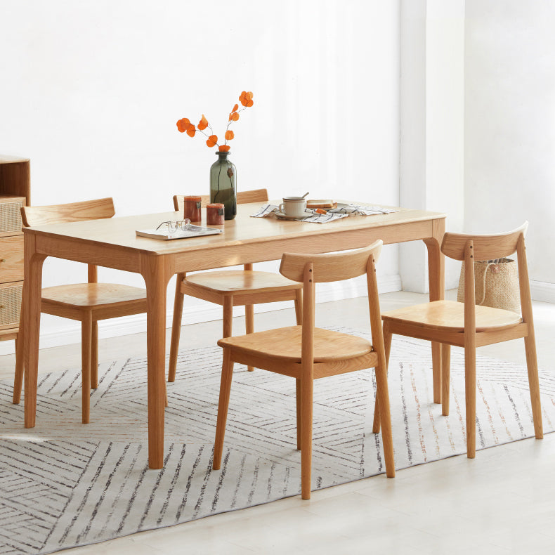 Table à manger de style traditionnel avec table à manger et chaises à bois massif fixe pour usage domestique