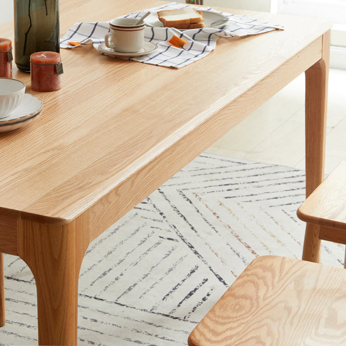 Table à manger de style traditionnel avec table à manger et chaises à bois massif fixe pour usage domestique