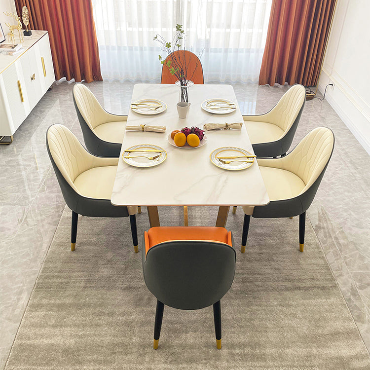 Dining Room Sets Scandinavian Metal Frame Dining Table Rectangle Formal Dinette Set for Home