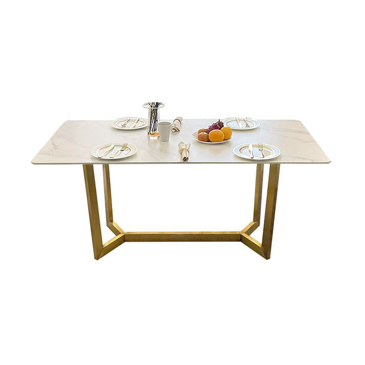 Dining Room Sets Scandinavian Metal Frame Dining Table Rectangle Formal Dinette Set for Home