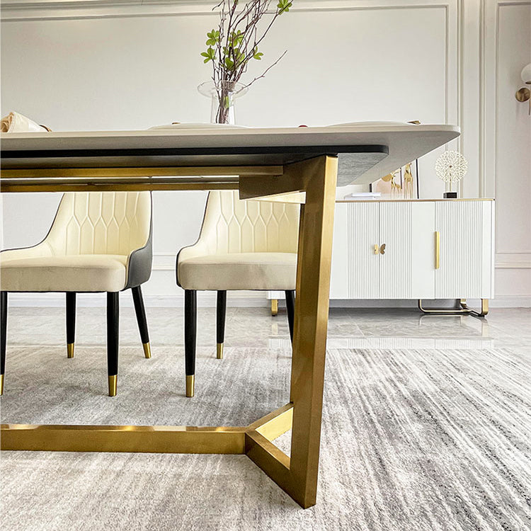 Dining Room Sets Scandinavian Metal Frame Dining Table Rectangle Formal Dinette Set for Home