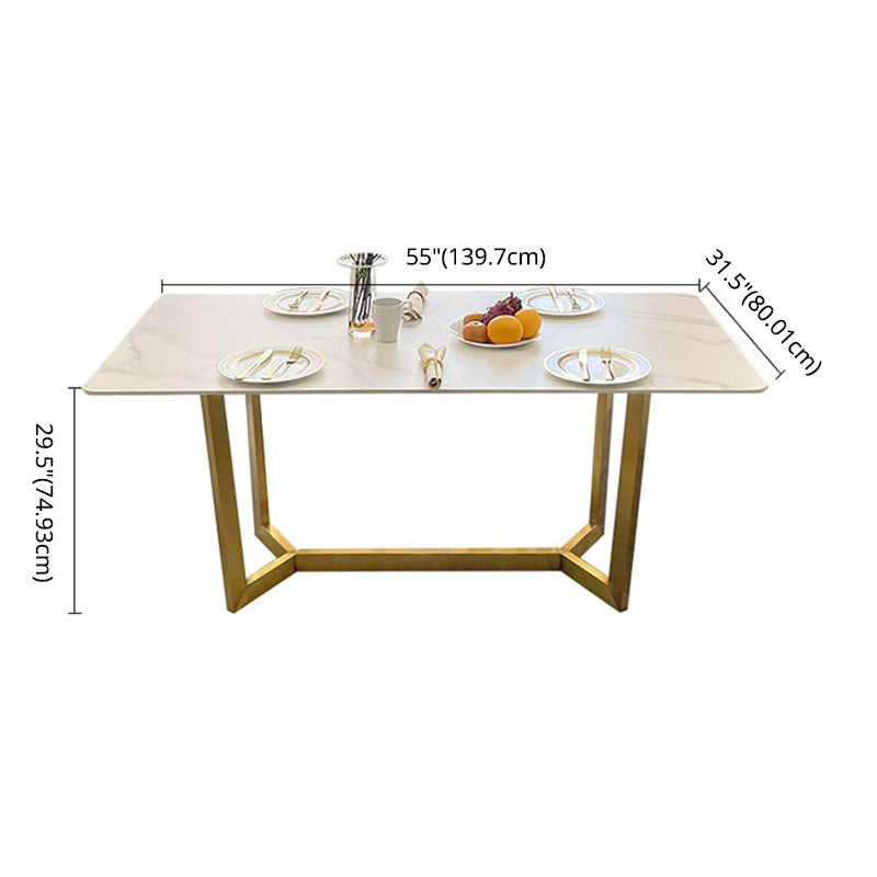 Dining Room Sets Scandinavian Metal Frame Dining Table Rectangle Formal Dinette Set for Home