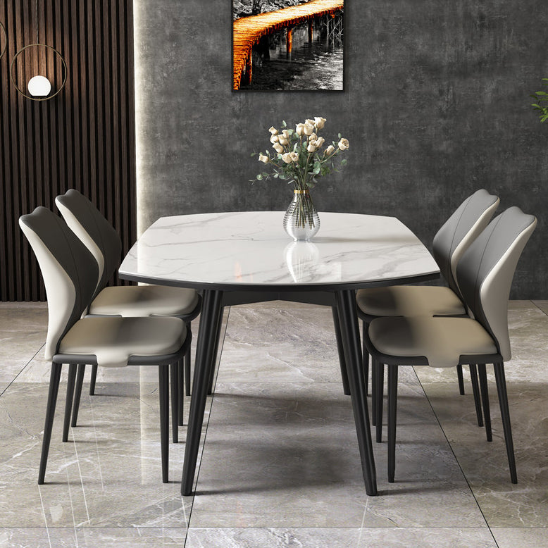 Modern Sintered Stone Dining Room Set Standard Height with 4 Legs Base Dining Furniture