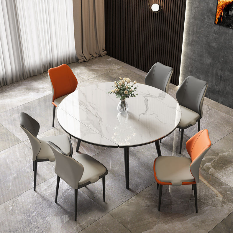 Modern Sintered Stone Dining Room Set Standard Height with 4 Legs Base Dining Furniture