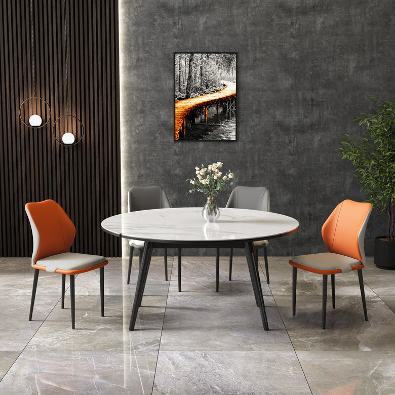 Modern Sintered Stone Dining Room Set Standard Height with 4 Legs Base Dining Furniture