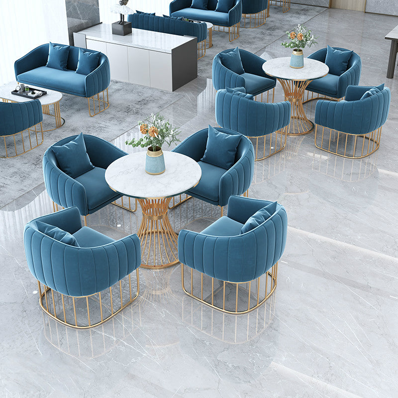 Scandinavian Style Sintered Stone Top Dining Sets with Round Table Dining Room Set for Dining Room