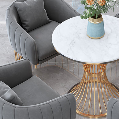 Skandinavischer Stil Sintered Stone Top Ess -Sets mit runden Tisch -Esszimmer Set für Esszimmer