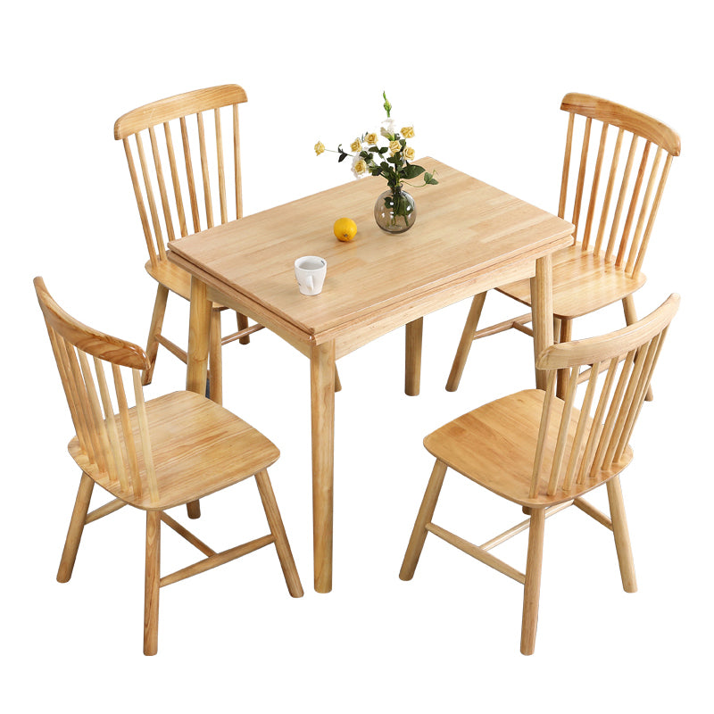 Ensemble de salle à manger en bois massif moderne avec table rectangle de table de conception d'espace meubles de table à manger