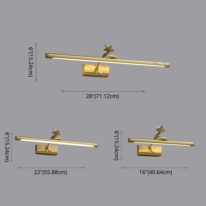 Vanité allongée Lumières murales postmodernes simplicité applique murale acrylique avec oiseau pour salle de bain