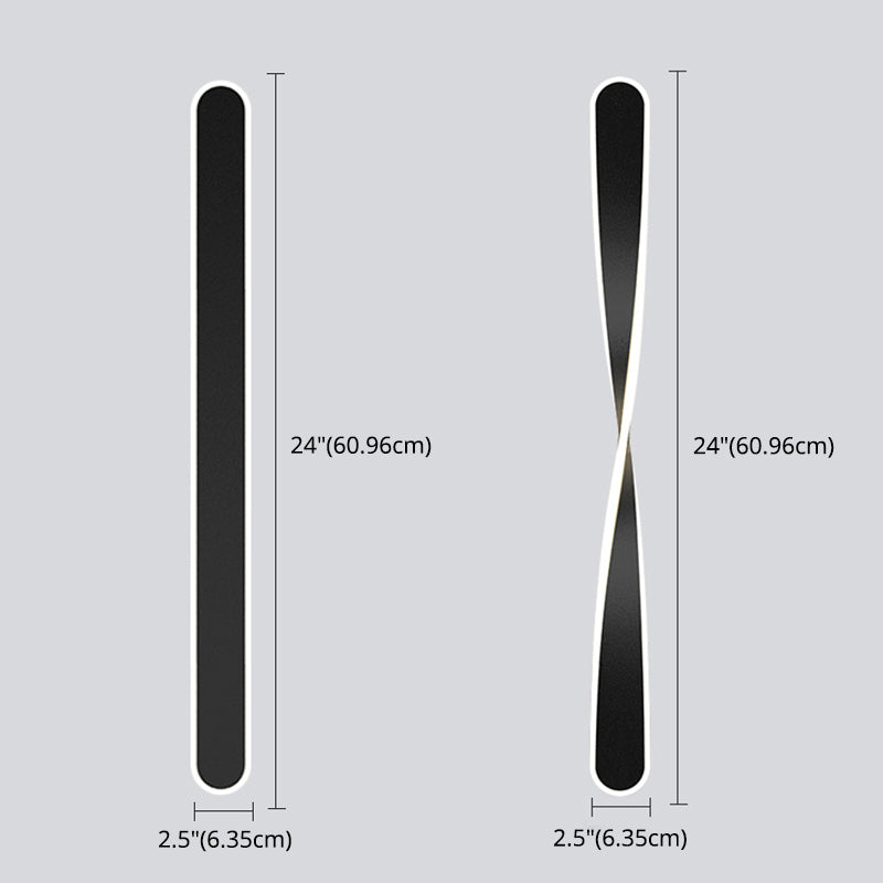 LED Line Shaped Wall Mount Light Fixture Postmodern Style Metal Wall Sconce