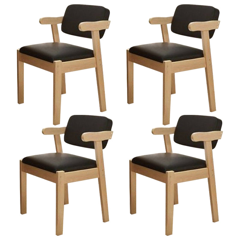 Chaise latéral en bois contemporain avec bras ouvert à l'arrière pour salle à manger pour la maison