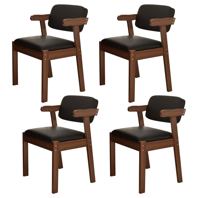 Chaise latéral en bois contemporain avec bras ouvert à l'arrière pour salle à manger pour la maison