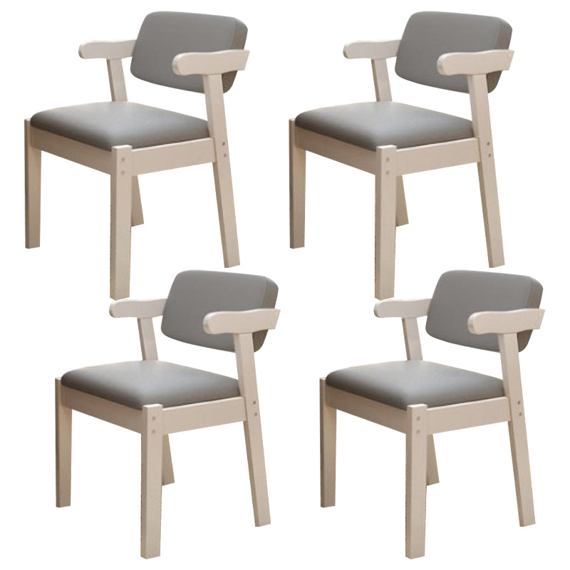 Chaise latéral en bois contemporain avec bras ouvert à l'arrière pour salle à manger pour la maison
