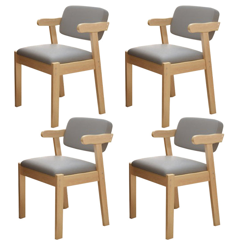 Chaise latéral en bois contemporain avec bras ouvert à l'arrière pour salle à manger pour la maison